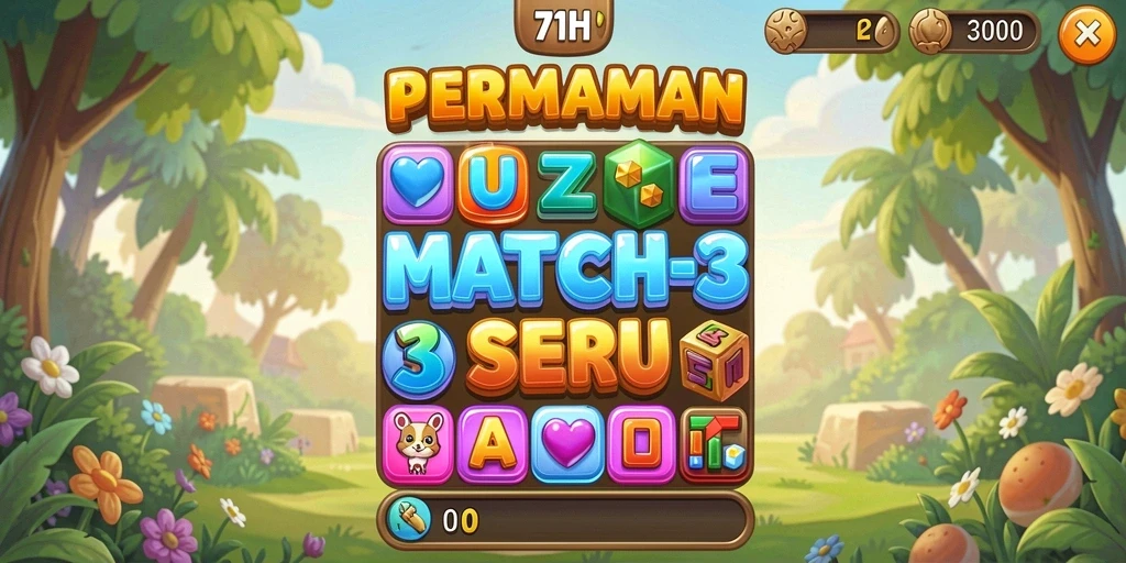 Tampilan gameplay seru permainan Match-3 71H.