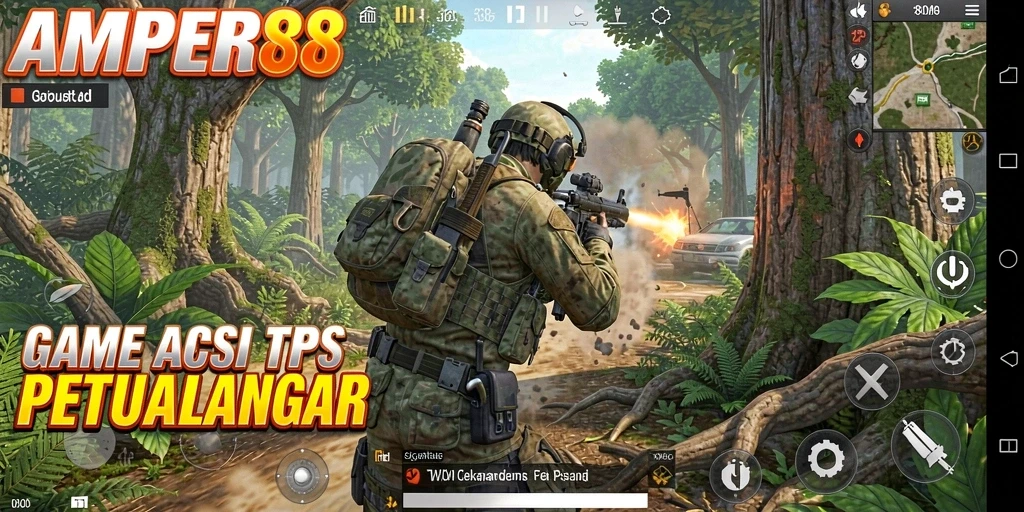 Tampilan gameplay AMPER88 menunjukkan aksi seru dan grafis menawan.