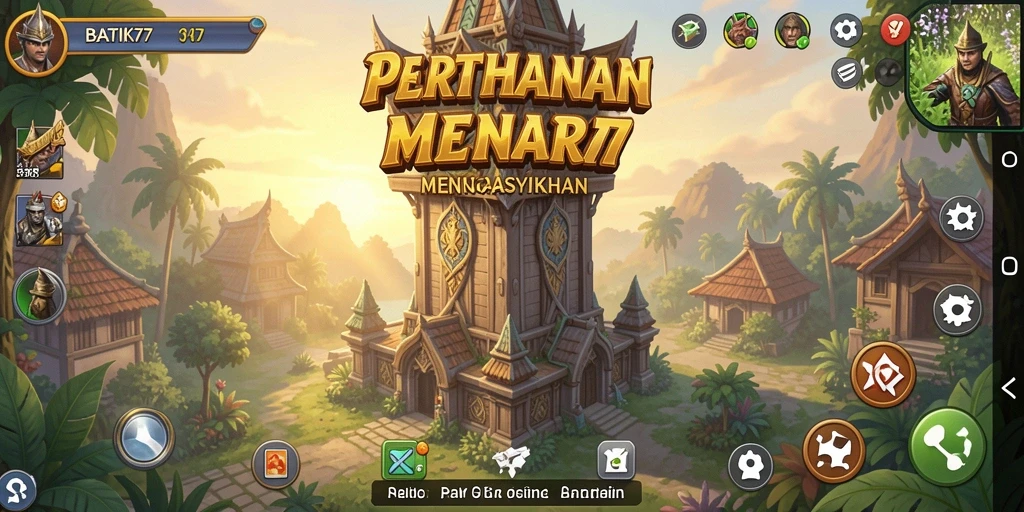 Screenshot gameplay Tower Defense BATIK77 yang menegangkan.