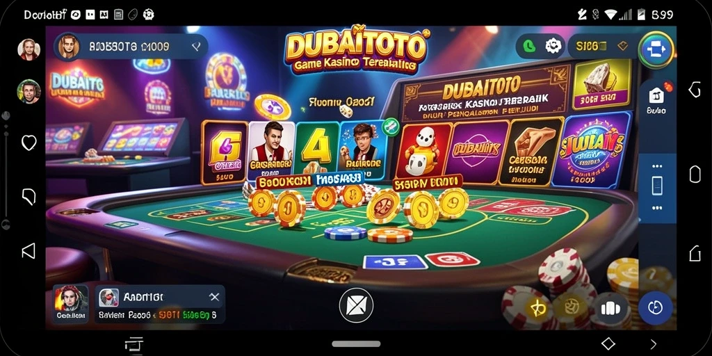 Screenshot menunjukkan pengalaman permainan Kasino yang mendebarkan di DUBAITOTO.