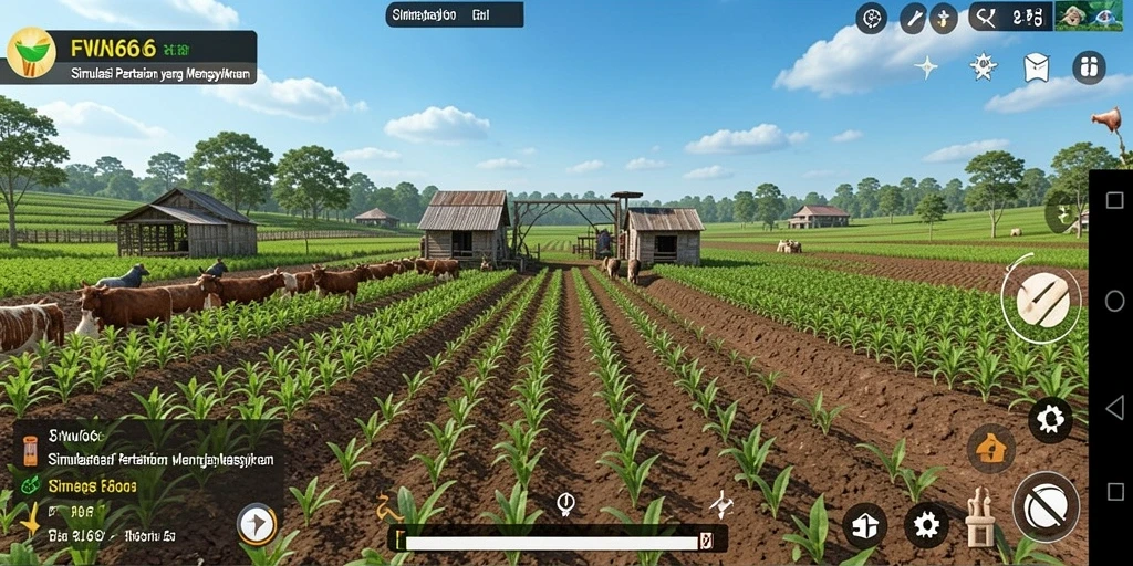 Tampilan gameplay menarik dari FW66 dengan suasana pertanian yang hidup.