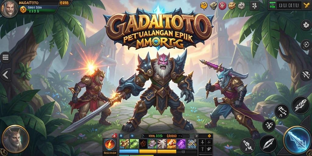 Screenshot GADAITOTO menampilkan aksi seru dalam pertempuran MMORPG.