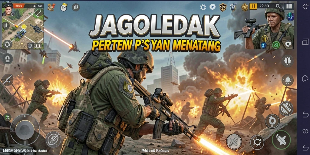 Tampilan gameplay seru dari JAGOLEDAK dalam aksi TPS.