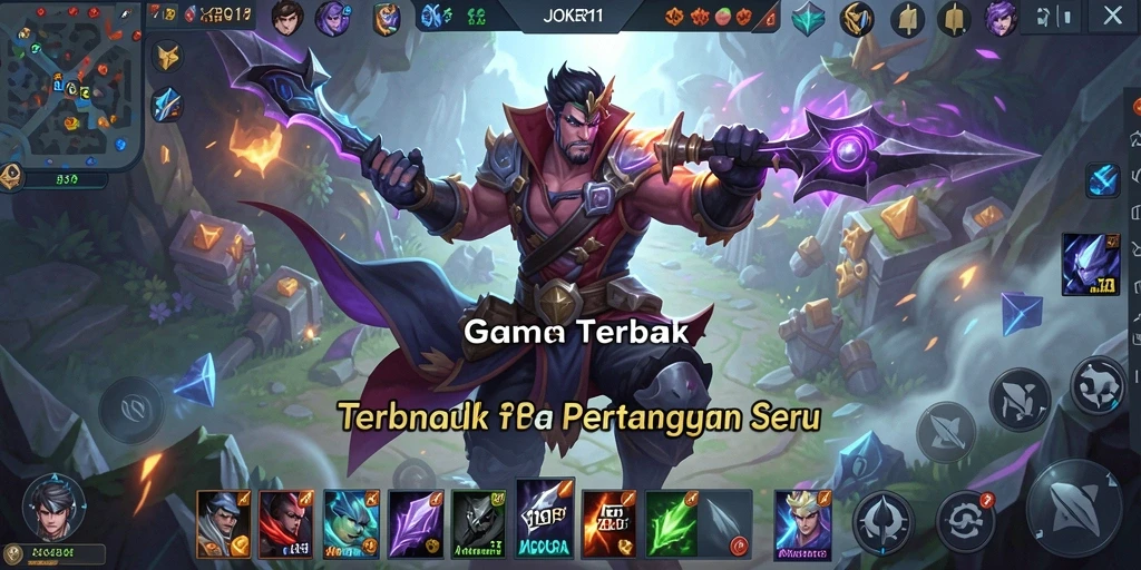 Screenshot gameplay JOKER11 yang menunjukkan pertempuran tim yang seru.