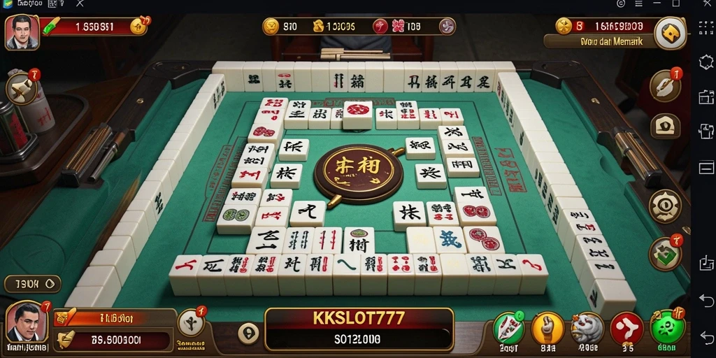 Tampilan gameplay menarik dari KKSLOT777 dengan elemen Mahjong.
