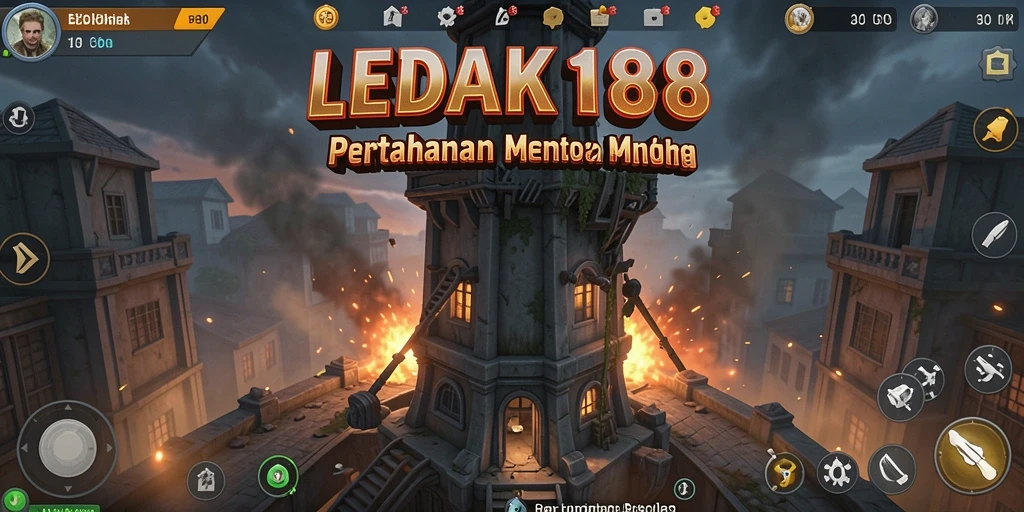 Tampilan gameplay LEDAK188 yang menegangkan dalam Tower Defense.