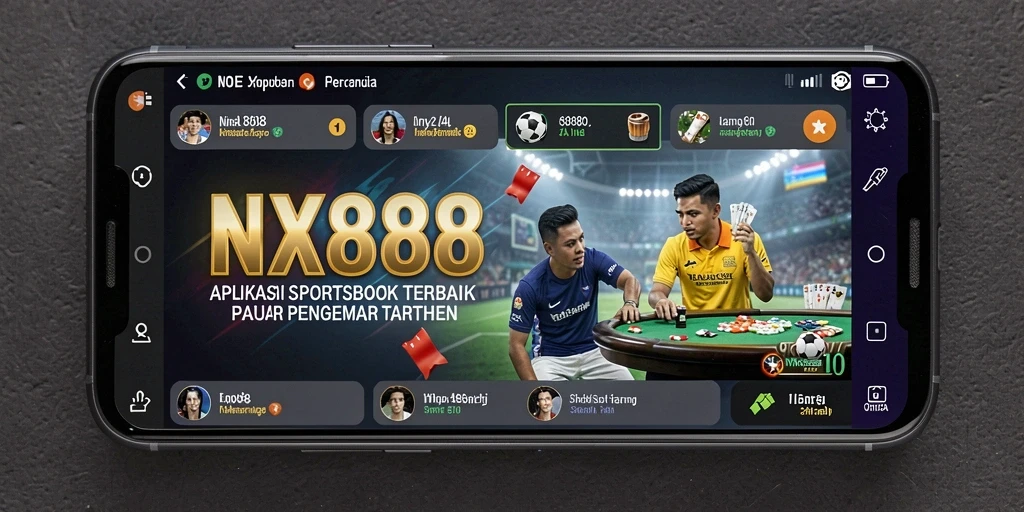 Tampilan layar utama NX888 dengan fitur sportsbook yang menarik.