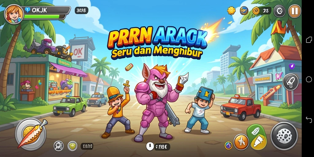 Tampilan gameplay OKJK yang penuh aksi dan seru.