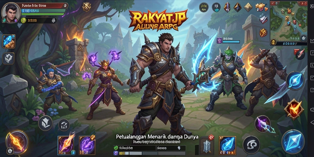 Screenshot RAKYATJP menampilkan aksi seru dalam pertarungan ARPG.