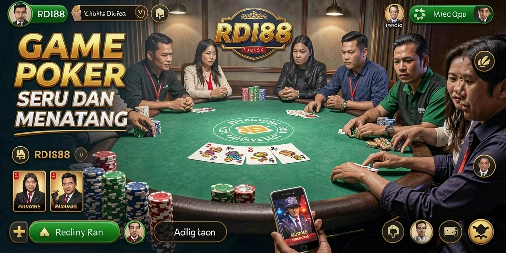 Gameplay RDI88 yang mendebarkan dalam permainan Poker.