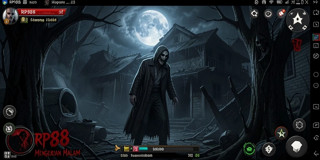 Tangkapan layar menunjukkan suasana menegangkan dalam gameplay horor.