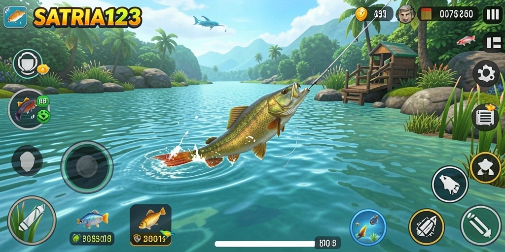 Screenshot SATRIA123 menampilkan pengalaman memancing yang mengasyikkan dan berwarna-warni.