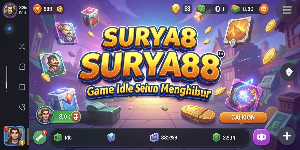 Tampilan gameplay SURYA88 yang menarik dan penuh warna dalam mode Idle.